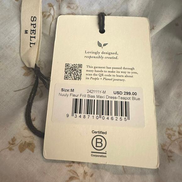 Spell & The Gypsy Ethereal Bohemian Witchy Fleur Frill Bias Maxi Dress Medium - Picture 10 of 16